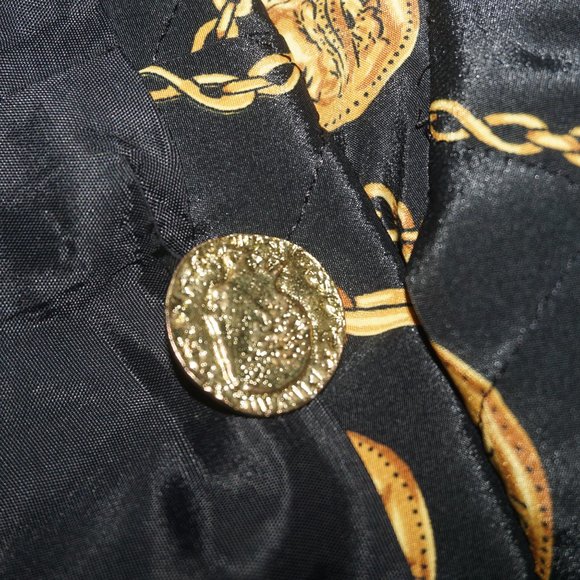 Vintage 80s Quilted Cropped Chain Coin Jacket - Picture 9 of 12